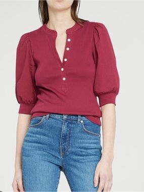 Veronica Beard raspberry Coralee top M